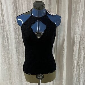 Guess Black Lace Halter Top